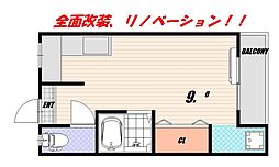 中田ビル 1Kの間取図画像