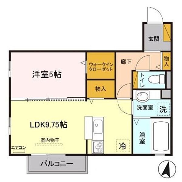 リュミエール　A ｜新潟県上越市新光町１丁目(賃貸アパート1LDK・2階・40.91㎡)の写真 その2