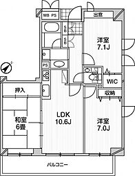 アーバンフラッツつつじヶ丘 3LDKの間取図画像