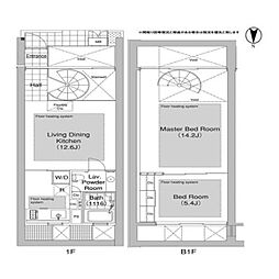 エルスタンザ代官山Tower 2LDKの間取図画像