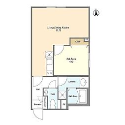 SOLASIA residence 高円寺II 2階1LDKの間取り