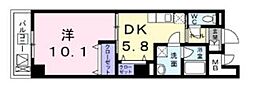 ミルト中町 1LDKの間取図画像