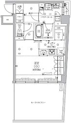 ジェノヴィア北池袋スカイガーデン 6階1Kの間取り