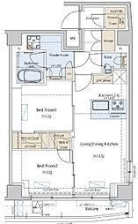 Cedar Plaza目黒本町 4階2LDKの間取り