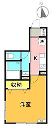 Farbe本厚木 1Kの間取図画像