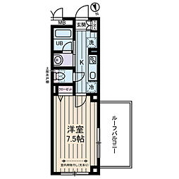 コーポTO 1Kの間取図画像