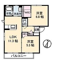 シャーメゾン波多見　　Ｂ棟 A0201 ｜ 広島県呉市音戸町波多見４丁目1-5（賃貸アパート2LDK・2階・54.07㎡） その2