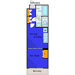 都営浅草線 西馬込駅 徒歩11分の賃貸アパート 2階1DKの間取り