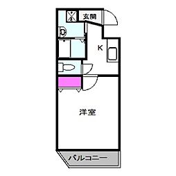 フィオーラマンション天王寺 8階1Kの間取り
