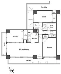 グリーンフィールド大山 2階3LDKの間取り