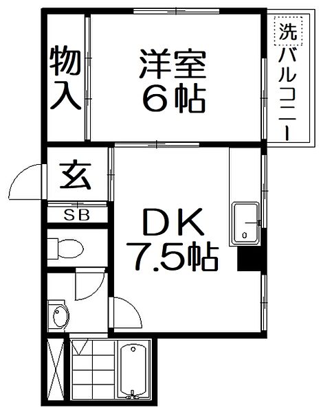 エーデルハイツ豊里 ｜大阪府寝屋川市豊里町(賃貸マンション1DK・4階・30.66㎡)の写真 その2