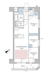 アーバネックス早稲田 6階3LDKの間取り