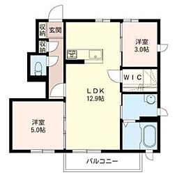 ヴィラージュジョイアC 2LDKの間取図画像