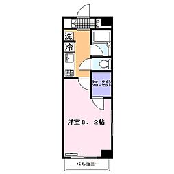 シャン・ド・フルール 1Kの間取図画像