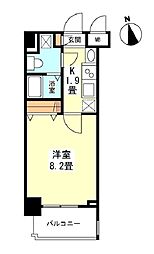 ガーラプレイス新宿御苑 10階1Kの間取り