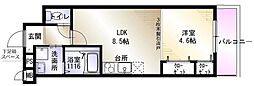 フジパレス箱殿町 1LDKの間取図画像