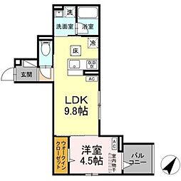 セレスティア綾瀬 1LDKの間取図画像