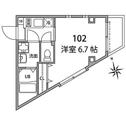 モン・シャトー高井戸弐番館 1Kの間取図画像