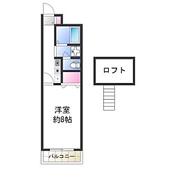 ハートフル21 1DKの間取図画像