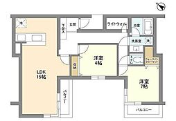 PATH牛込神楽坂 2LDKの間取図画像
