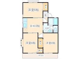 ハイツ藤 3DKの間取図画像