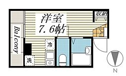 メゾン・ド・ヴィレ鷺沼 ワンルームの間取図画像