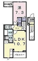 アルカディアIII 1LDKの間取図画像