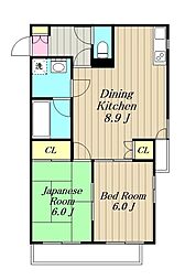 ラ・クエール 2DKの間取図画像