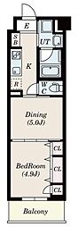 BRIS板橋志村 1DKの間取図画像