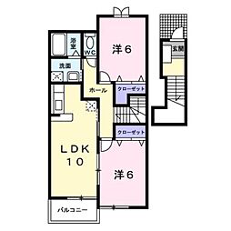 メゾングレイス 2LDKの間取図画像