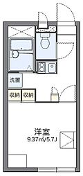 レオパレスミニョン 2階1Kの間取り