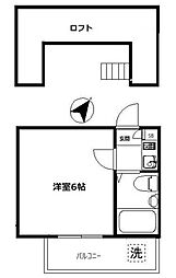 カオパレスNo.5 1階ワンルームの間取り