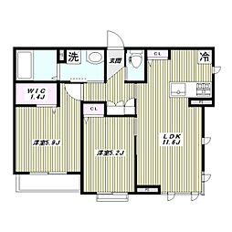 都営三田線 高島平駅 徒歩4分の賃貸マンション 1階2LDKの間取り