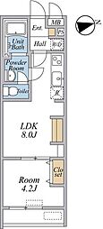 リブリ・志村三丁目 1LDKの間取図画像