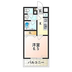 ソフィアコート長居公園 1Kの間取図画像