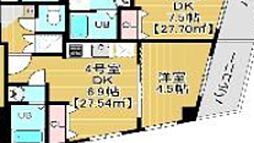 soare幕張2nd 1DKの間取図画像