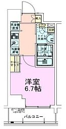 門前仲町レジデンス参番館 3階1Kの間取り