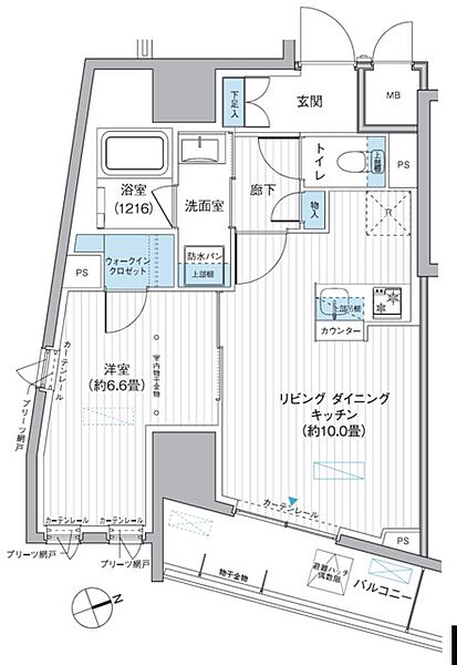 栖-すみか-浅草蔵前 601｜東京都台東区駒形１丁目(賃貸マンション1LDK・6階・42.29㎡)の写真 その2