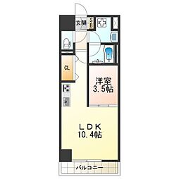 KGソフィアアベノ播磨町 1LDKの間取図画像