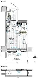 フュージョナル五反野DUE 1DKの間取図画像