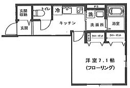 アインスコート 1Kの間取図画像