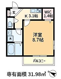 モノリス 1Kの間取図画像