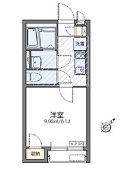 小田急小田原線 柿生駅 徒歩10分の賃貸アパート 1階1Kの間取り