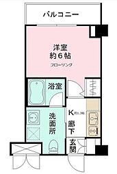 CYNTHIA代田橋III 6階1Kの間取り