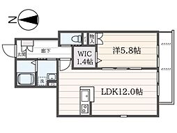 Ｐａｒｋ　Ｔｅｒｒａｃｅ 1階1LDKの間取り