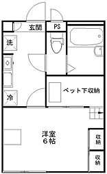 グリーンハイツ 1Kの間取図画像