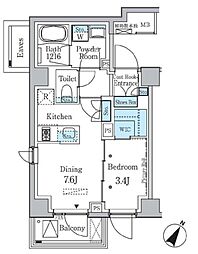 ラテスト白金台 3階1DKの間取り