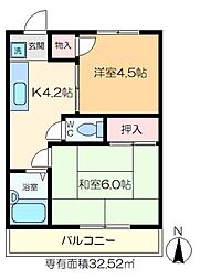 ウイナーズハイツ2 2Kの間取図画像