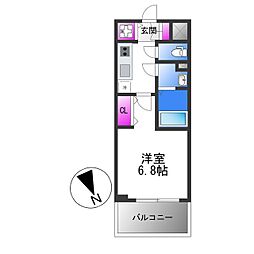 エスリード大阪平野プライム 4階1Kの間取り