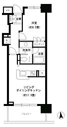 KDXレジデンス芝公園 1LDKの間取図画像